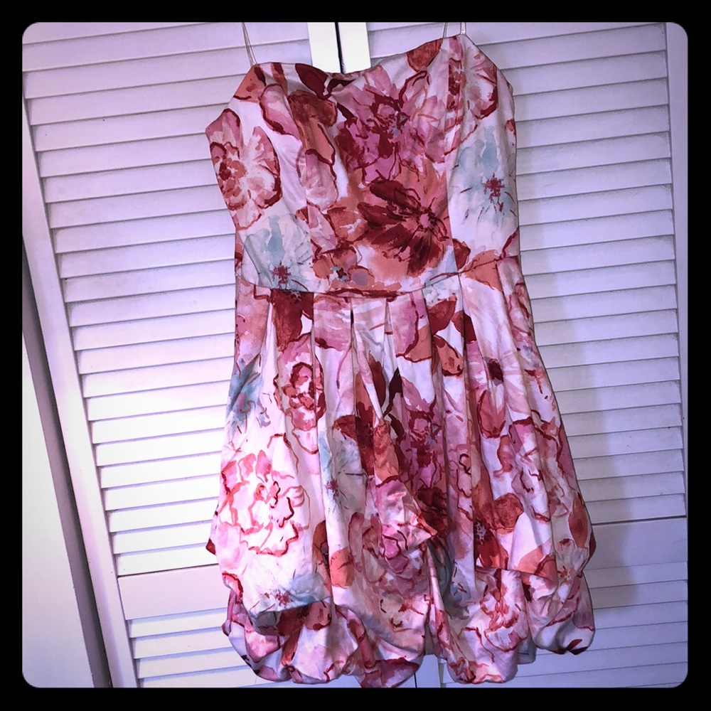 Charlotte Russe floral strapless cocktail dress
